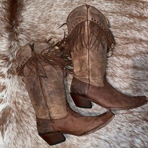 Tony Lama Paloverde Fringe Cowgirl Cowboy Boots